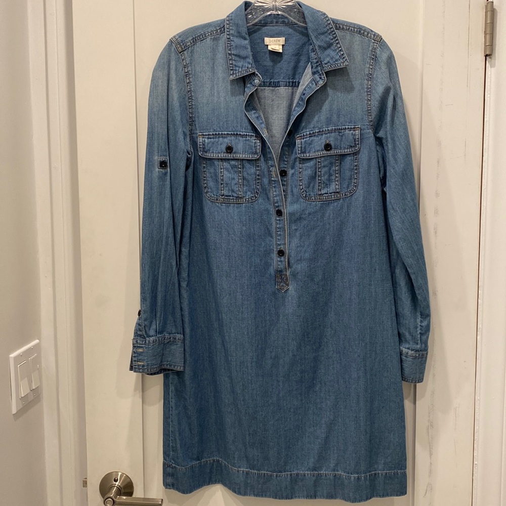 J. Crew denim long sleeves dress size 2 fits like a small